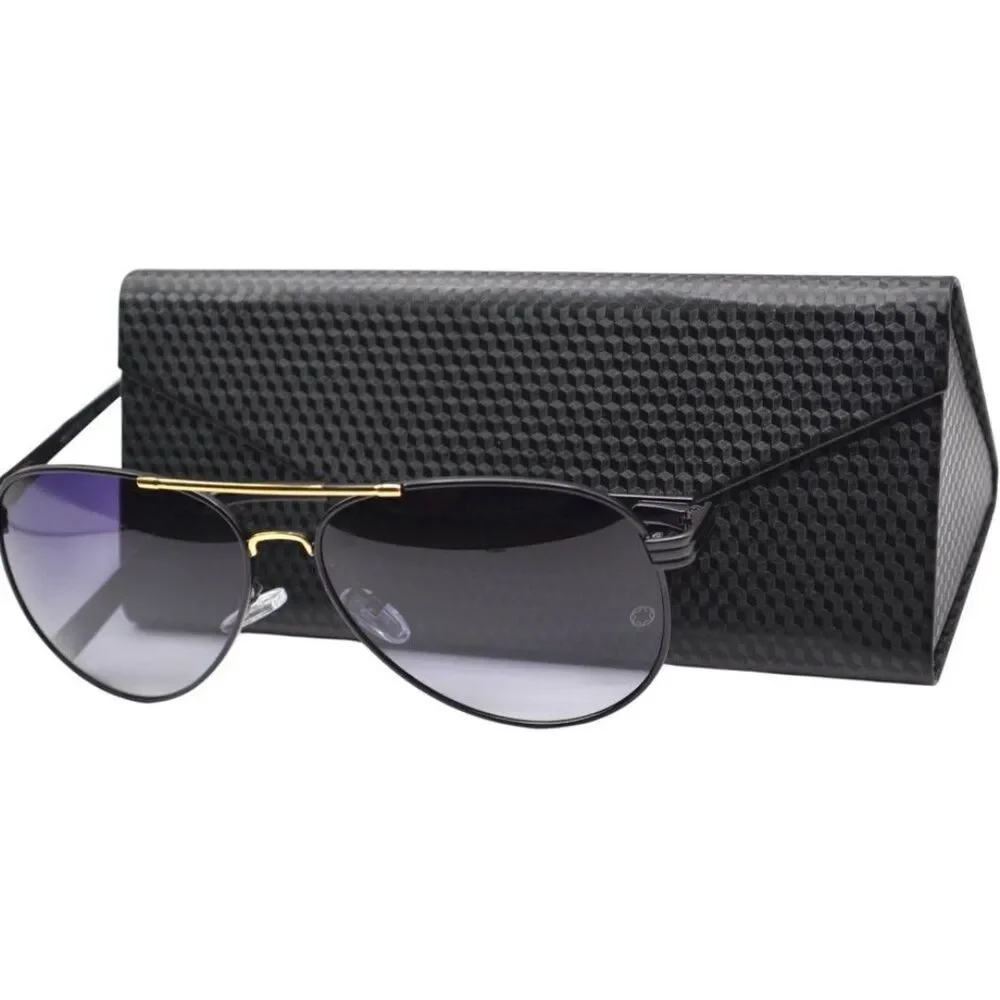 Montblanc Sunglasses | Black Gold Frame | Gray Purple Gradient Lens | New